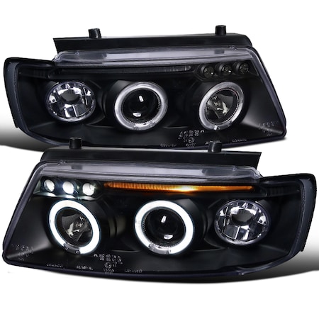 Spec-D Tuning 97-00 Volkswagen Passat Halo LED Projector Black LHP-PAS97JM-TM